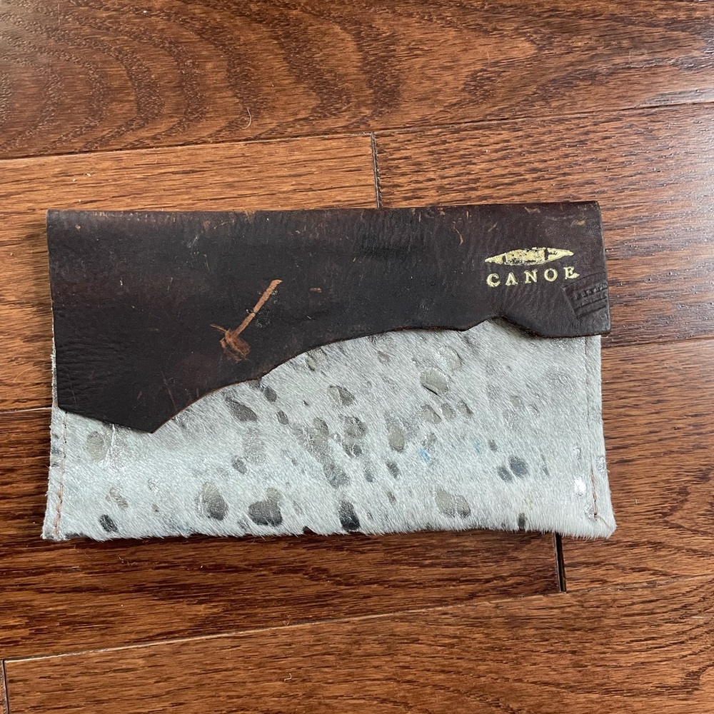 Canoe cow hide real leather wallet